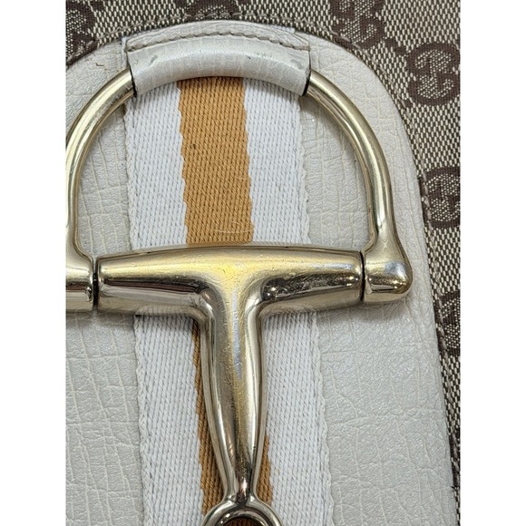 GUCCI Horsebit Beige Ivory Gold Hardware GG Canvas 137386 Shoulder Bag Ladies - Picture 8 of 11